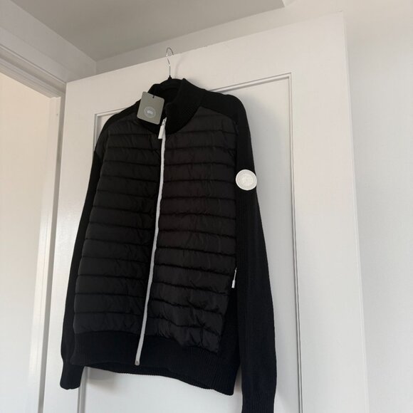 NWT Canada Goose Men's Hybridge Knit Jacket In Black Quilted Padded Panel Zip Up - Picture 4 of 8